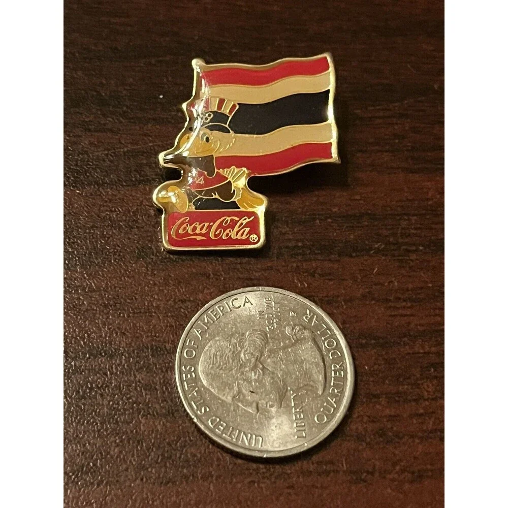 Vintage 1984 Los Angeles Olympics Coca Cola Sam‎ Eagle Thailand Flag Lapel Pin